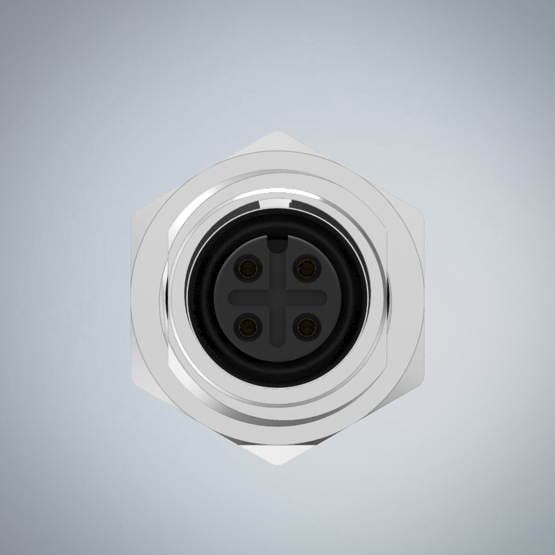 M12-4P(F)A CODE前鎖板焊線式防水連接器(PG9)_HGF2-M1204P-121-11
