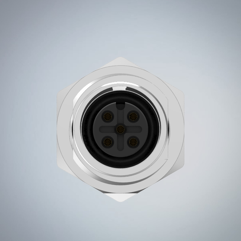 M12-5P(F)A CODE前鎖板焊線式防水連接器(PG9)_HGF2-M1205P-99-11