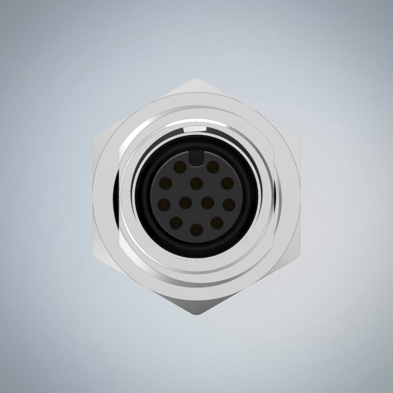 M12-12P(F)A CODE前鎖板焊線式防水連接器(PG9)_HGF2-M1212P-36-11