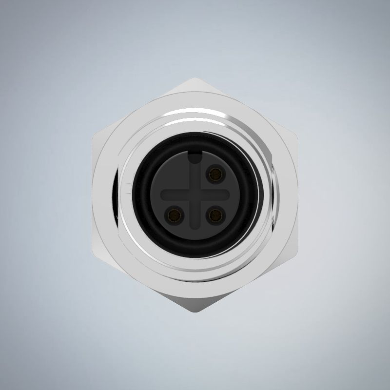 M12-3P(F)A CODE前鎖板焊線式接地防水連接器(左塞孔)(PG9)_HGF2-M1203P-161-11