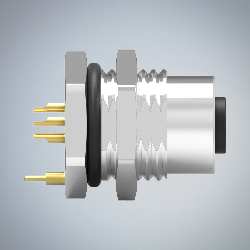 M12-6P(F)A CODE前鎖板焊線式接地防水連接器(PG9)(下塞孔)_HGF2-M1206P-80-11