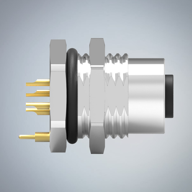 M12-6P(F)A CODE前鎖板焊線式接地防水連接器(PG9)(左塞孔)_HGF2-M1206P-79-11