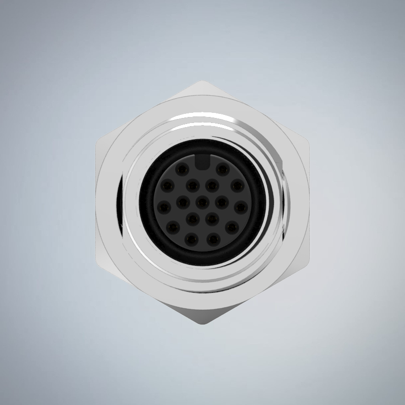 M12-17P(F)A CODE前鎖板焊線式接地防水連接器(PG9)_HGF2-M1217P-05-11