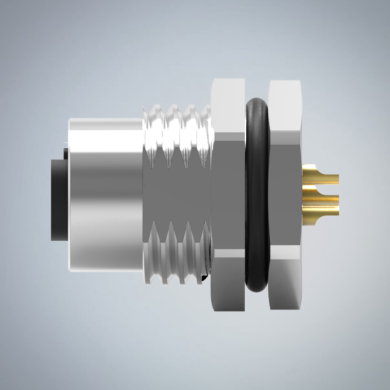 M12-5P(F)B CODE前鎖板焊線式防水連接器(M16*1.5)_HGM2-M1205P-256-11