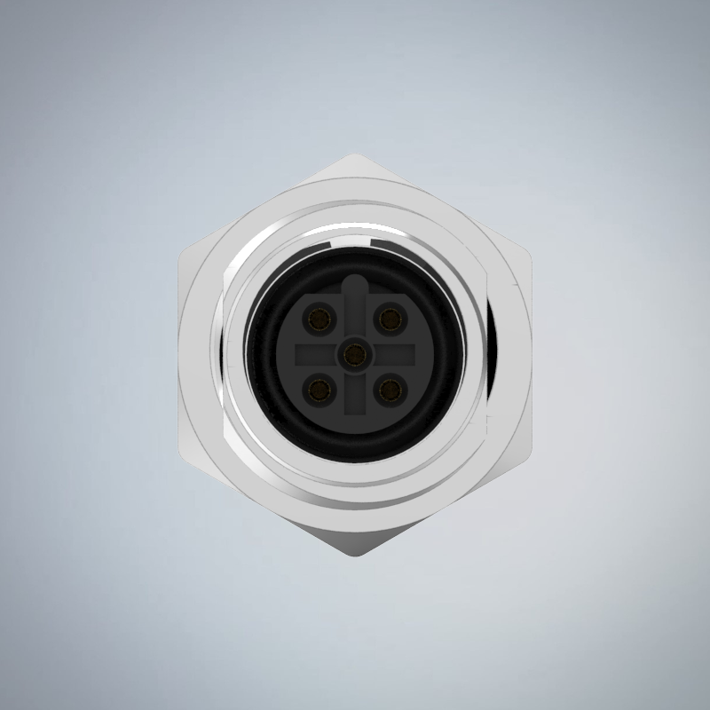 M12-5P(F)B CODE前鎖板焊線式防水連接器(PG9)_HGM2-M1205P-95-11