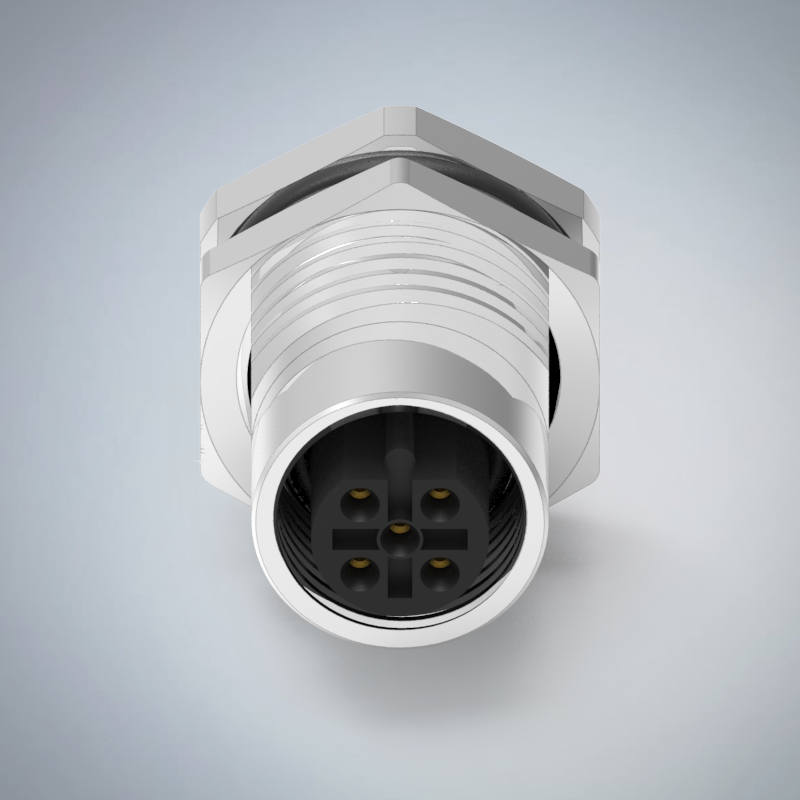 M12-5P(F)B CODE前鎖板焊線式防水連接器(PG9)_HGM2-M1205P-95-11