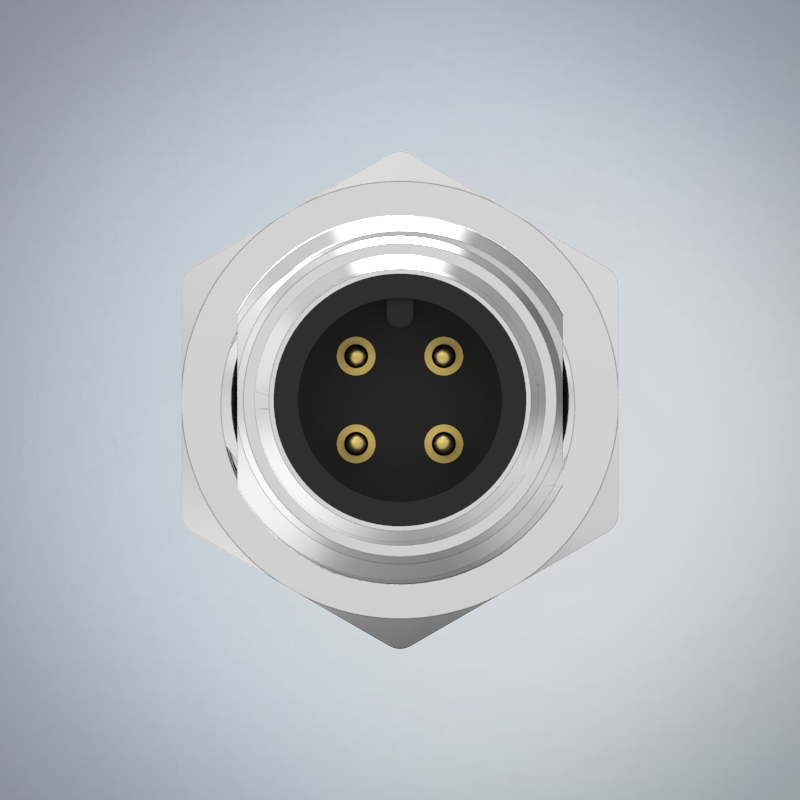 M12-4P(M)A CODE板端前鎖插板式防水連接器_HGM2-M1204P-66