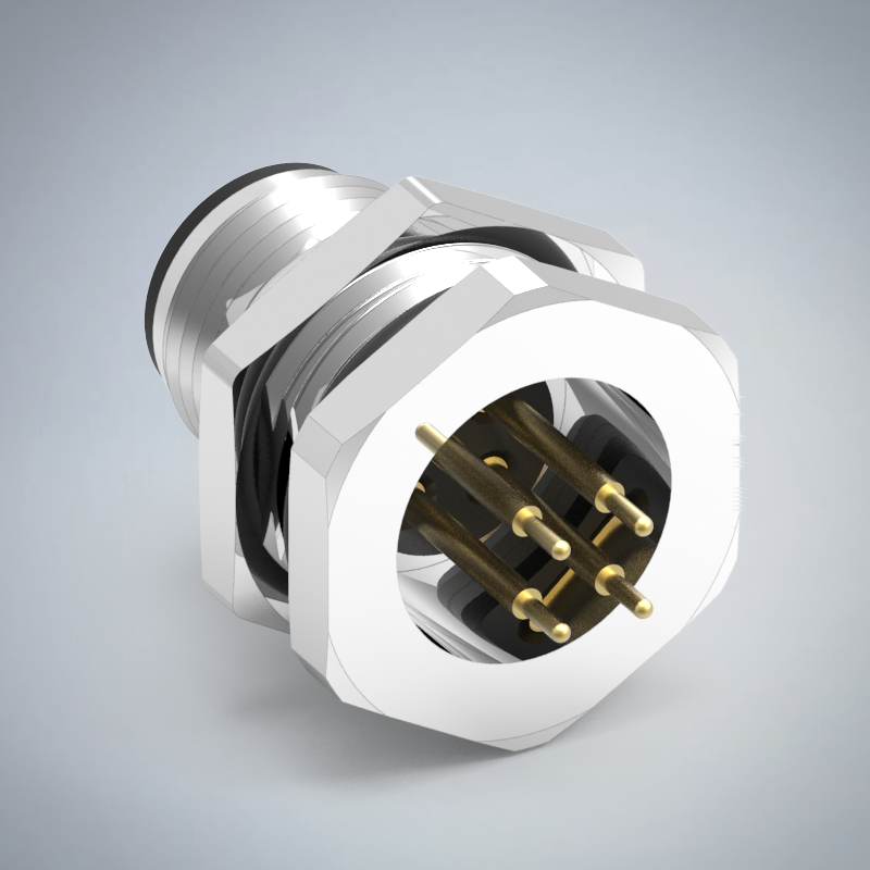 M12-4P(M)A CODE板端前鎖插板式防水連接器_HGM2-M1204P-66