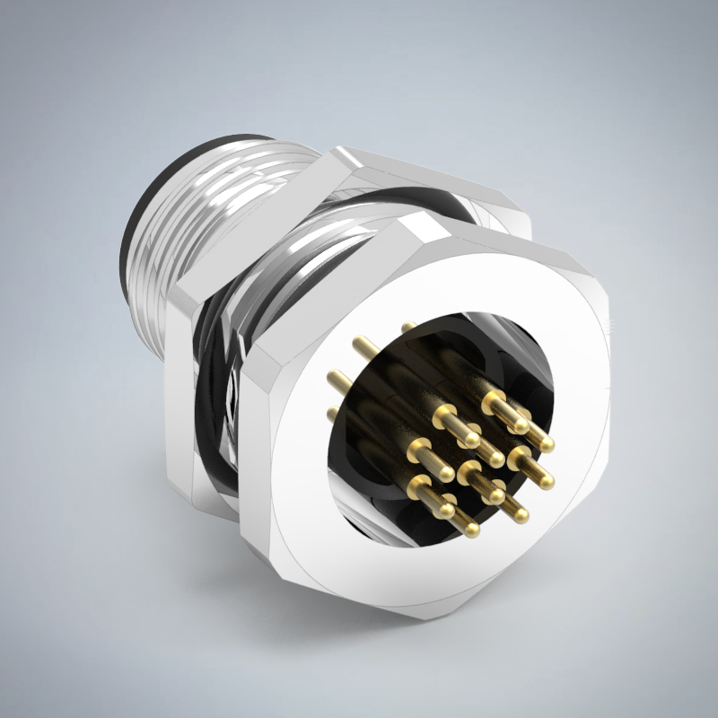 M12-10P(M)A CODE前鎖板插板式防水連接器(PG9)_HGM2-M1210P-12-11