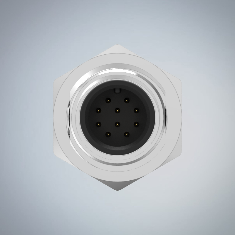 M12-10P(M)A CODE前鎖板插板式防水連接器(PG9)_HGM2-M1210P-12-11