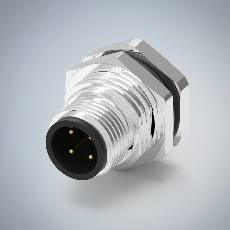 M12-4P(M)B CODE前鎖板焊線式防水連接器(PG9)_HGM2-M1204P-232-11