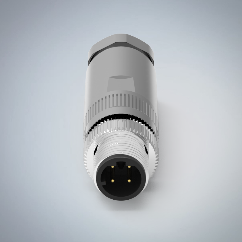 M12-4P(M)D CODE金屬組裝式防水連接器_HGM2-M1204P-78