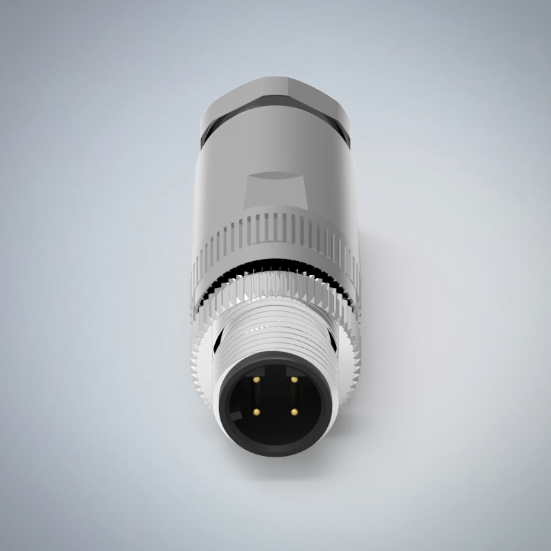 M12-4P(M)D CODE金屬組裝式防水連接器(CRIMP PIN)_HGM2-M1204P-130-11