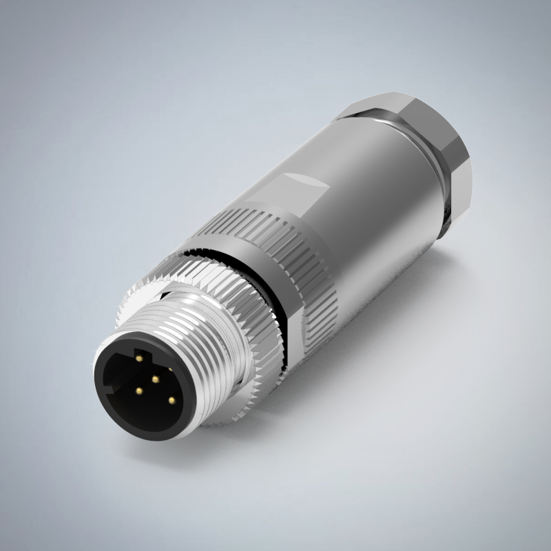 M12-5P(M)D CODE金屬組裝式防水連接器_HGM2-M1205P-114-11