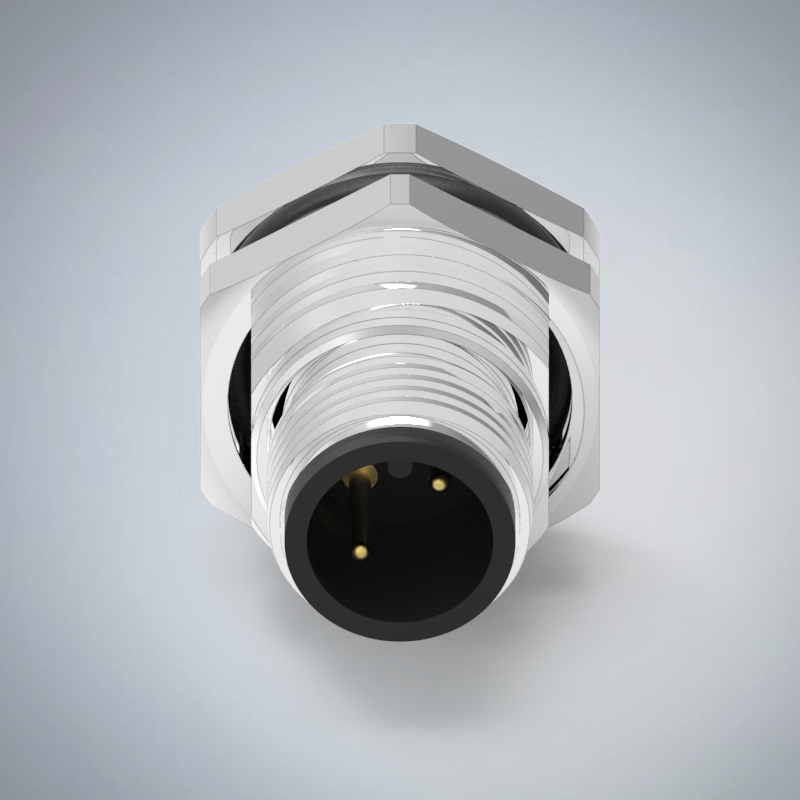 M12-2P(M)A CODE前鎖板焊線式防水連接器(右上左下)(M16*1.5)_HGM2-M1202P-96-11