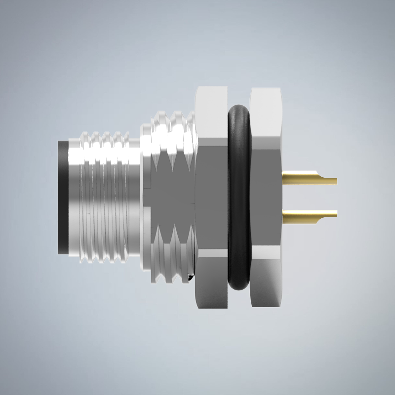 M12-2P(M)A CODE前鎖板焊線式防水連接器(右上左下)(M16*1.5)_HGM2-M1202P-96-11