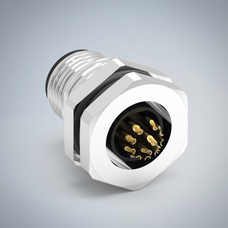 M12-12P(M)A CODE前鎖板焊線式防水連接器(M16*1.5)_HGM2-M1212P-35-11