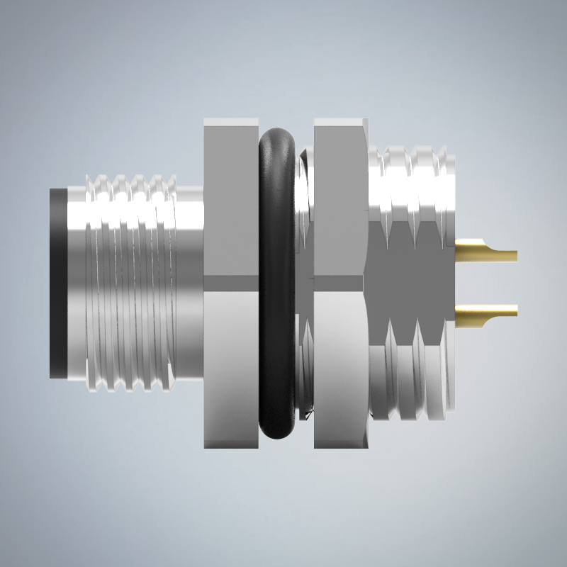 M12-2P(M)A CODE後鎖板焊線式防水連接器(右上左下)(M16*1.5)_HGM2-M1202P-112-11