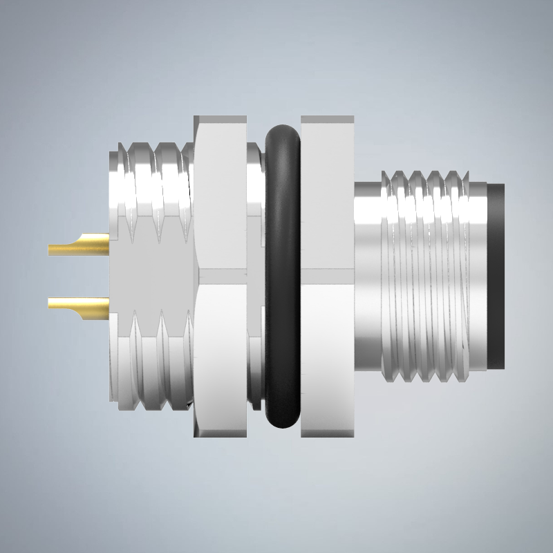 M12-2P(M)A CODE後鎖板焊線式防水連接器(右上左下)(M16*1.5)_HGM2-M1202P-112-11