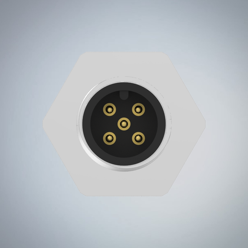 M12-5P(M)A CODE後鎖板焊線式防水連接器(M16*1.5)_HGM2-M1205P-269-11