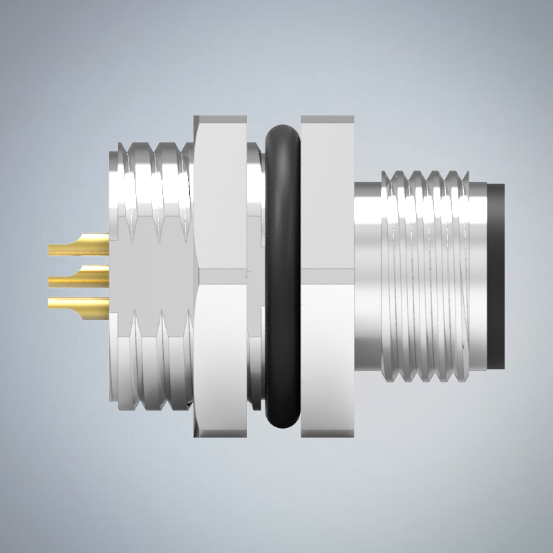 M12-5P(M)A CODE後鎖板焊線式防水連接器(M16*1.5)_HGM2-M1205P-269-11