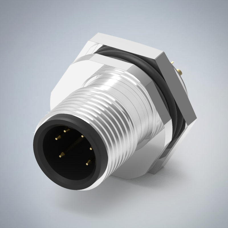 M12-6P(M)A CODE後鎖板焊線式防水連接器(下塞孔)(PG9)_HGM2-M1206P-94-11