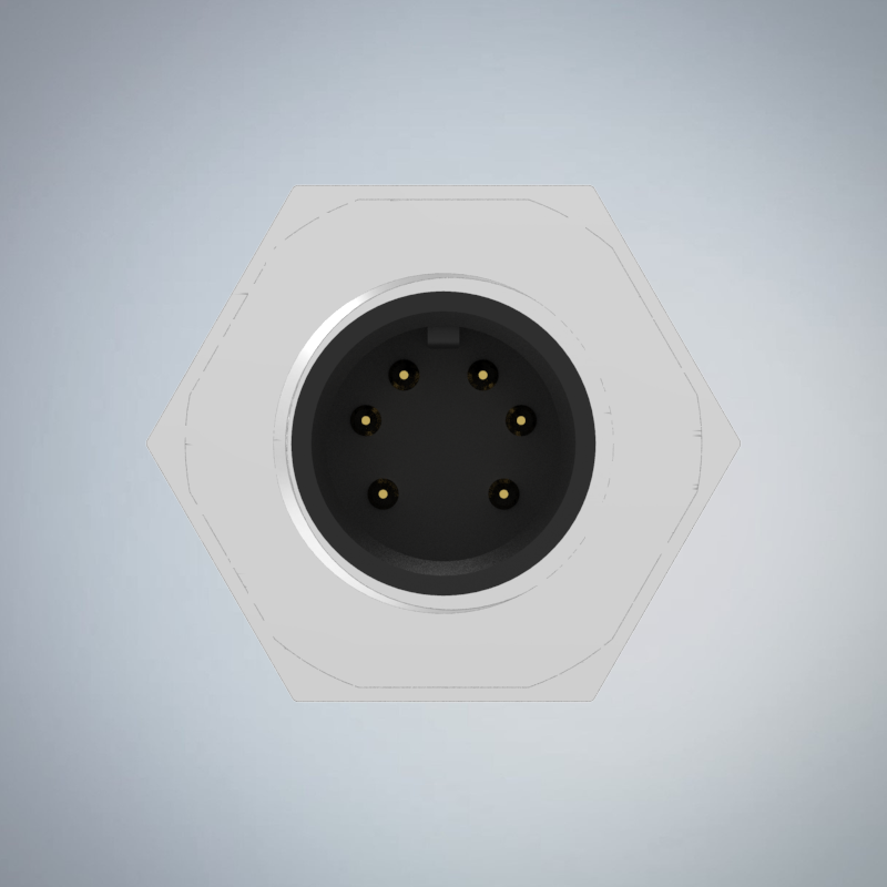 M12-6P(M)A CODE後鎖板焊線式防水連接器(下塞孔)(PG9)_HGM2-M1206P-94-11