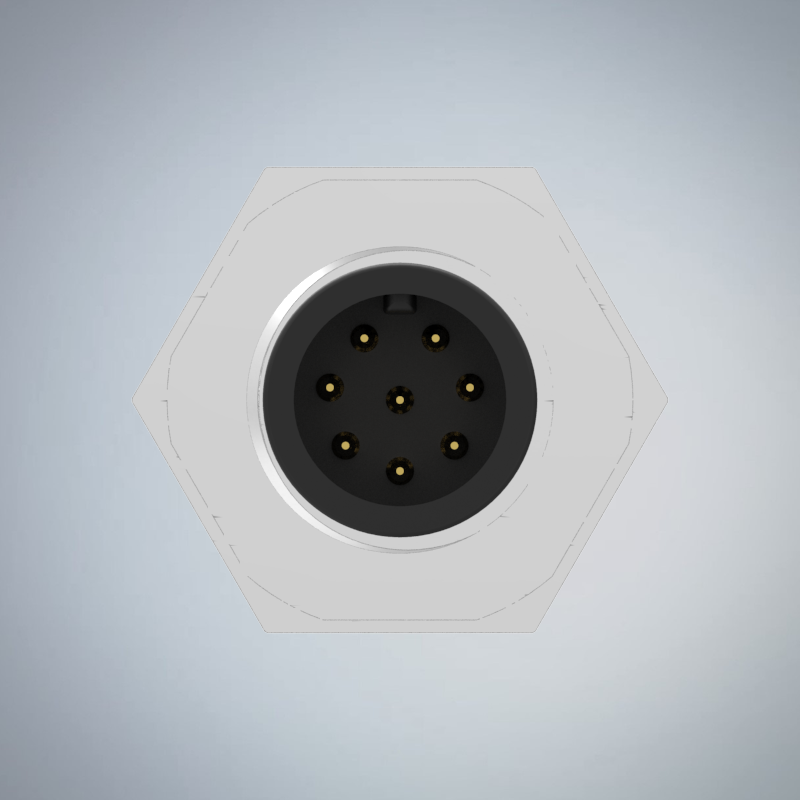 M12-8P(M)A CODE後鎖板焊線式防水連接器(PG9)_HGM2-M1208P-174-11