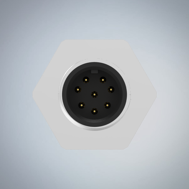 M12-8P(M)A CODE後鎖板焊線式防水連接器(M16*1.5)_HGM2-M1208P-44-11