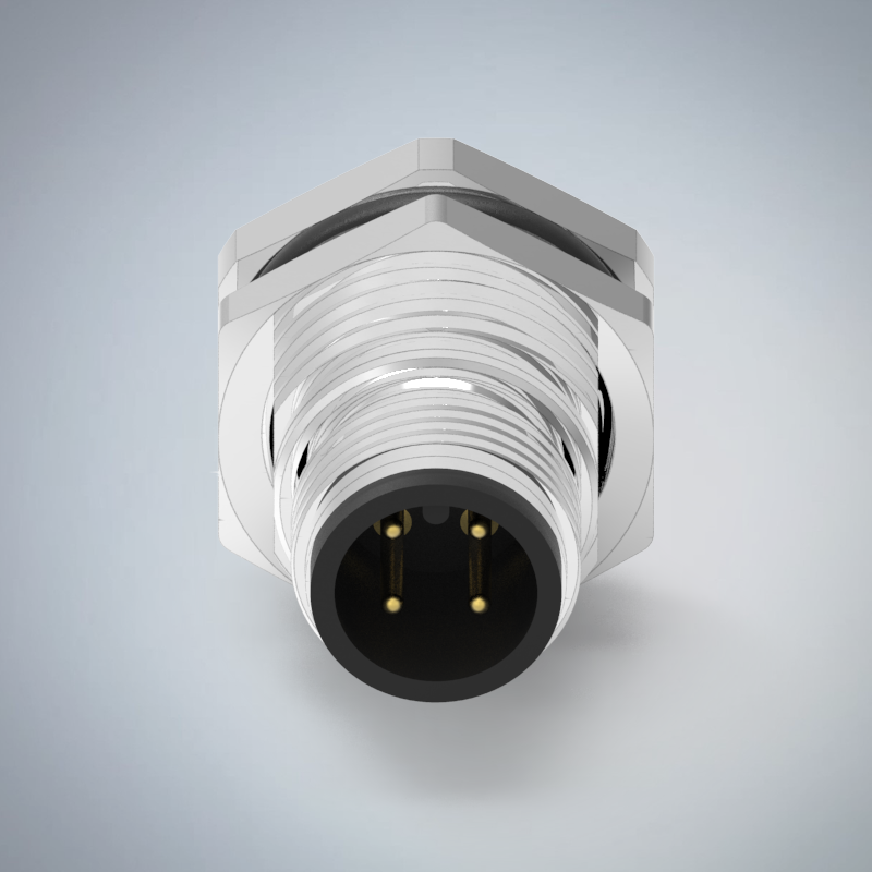 M12-4P(M)A CODE前鎖板插板式防水連接器(帶接地)(PG9)_HGM3-M1204P-18-11