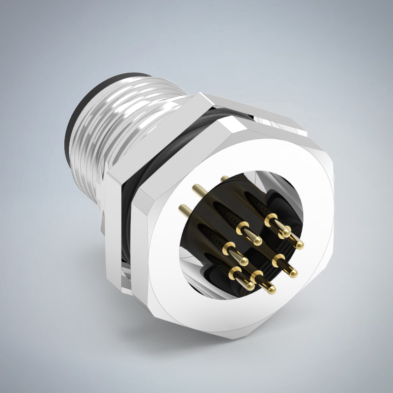 M12-7P(M)A CODE前鎖板插板式防水連接器(PG9)_HGM2-M1207P-28-11