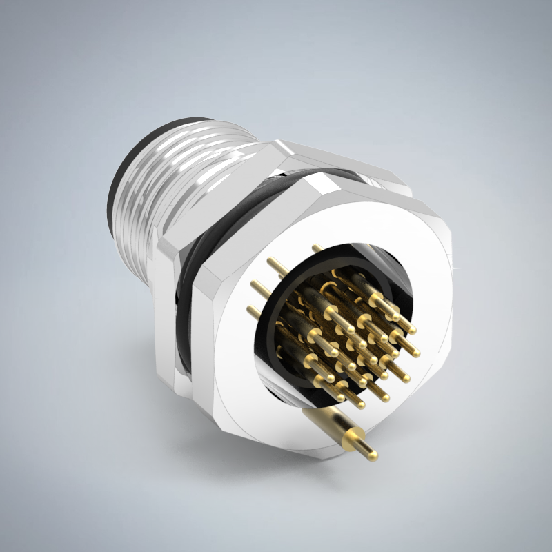 M12-17P(M)A CODE前鎖板插板式防水連接器_HGM3-M1217P-03-11