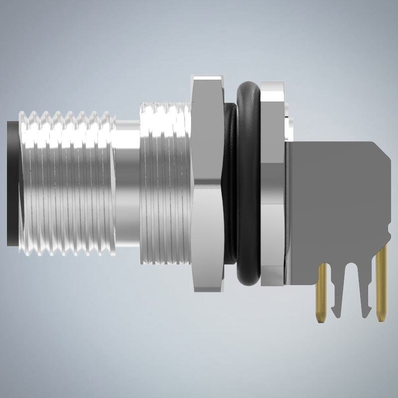 M12-2P(M)A CODE前鎖板90度插板式防水連接器(左上右下)(PG9)_HGM2-M1202P-37-11
