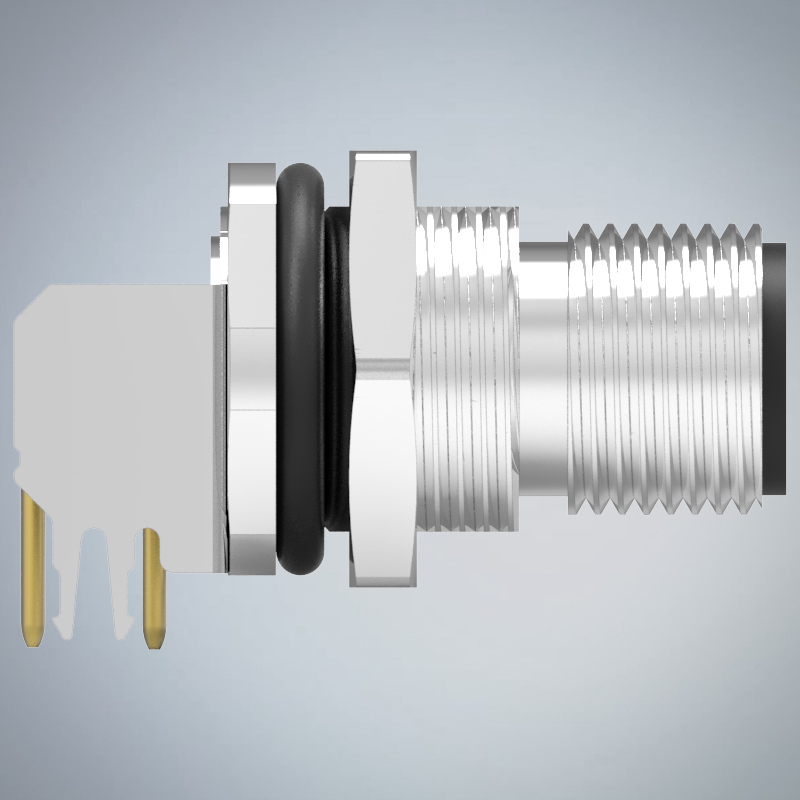 M12-2P(M)A CODE前鎖板90度插板式防水連接器(左上右下)(PG9)_HGM2-M1202P-37-11