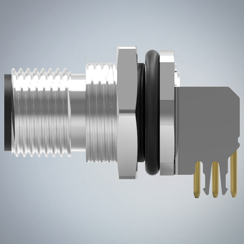 M12-3P(M)A CODE前鎖板90度插板式防水連接器(右塞孔)(PG9)_HGM2-M1203P-55-11