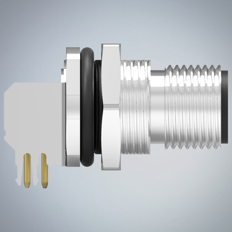 M12-3P(M)A CODE前鎖板90度插板式防水連接器(左塞孔)(PG9)_HGM2-M1203P-54-11