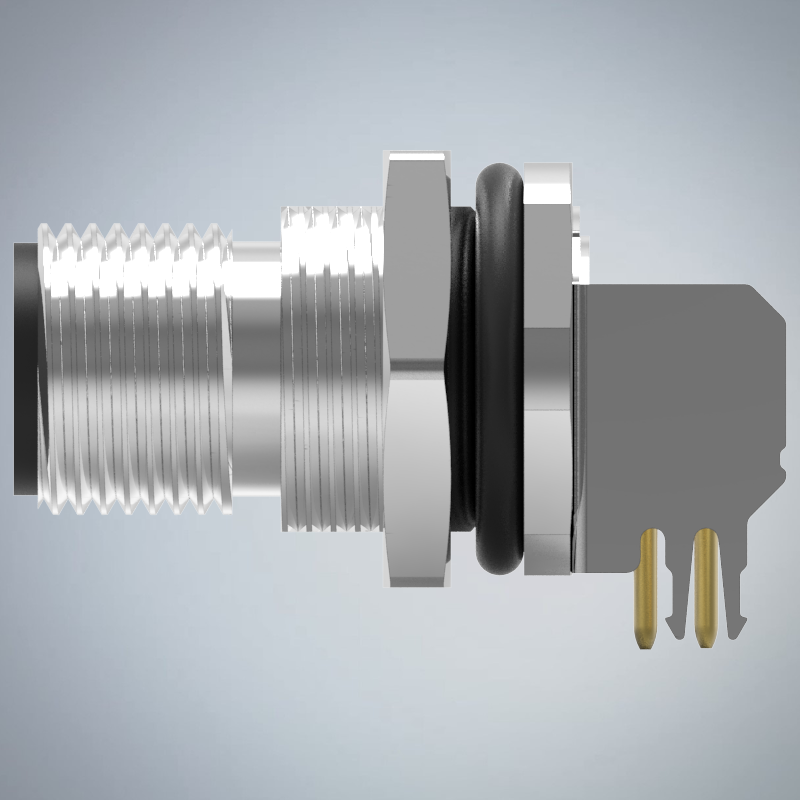 M12-3P(M)A CODE前鎖板90度插板式防水連接器(左塞孔)(PG9)_HGM2-M1203P-54-11