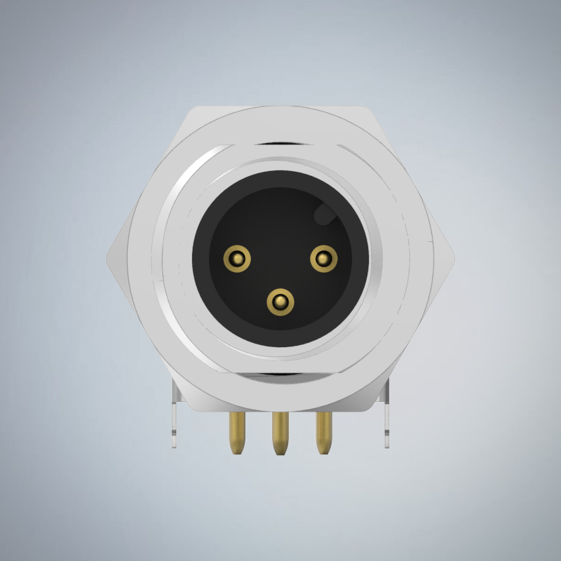 M12-3P(M)A CODE前鎖板90度插板式防水連接器(左塞孔)(PG9)_HGM2-M1203P-54-11