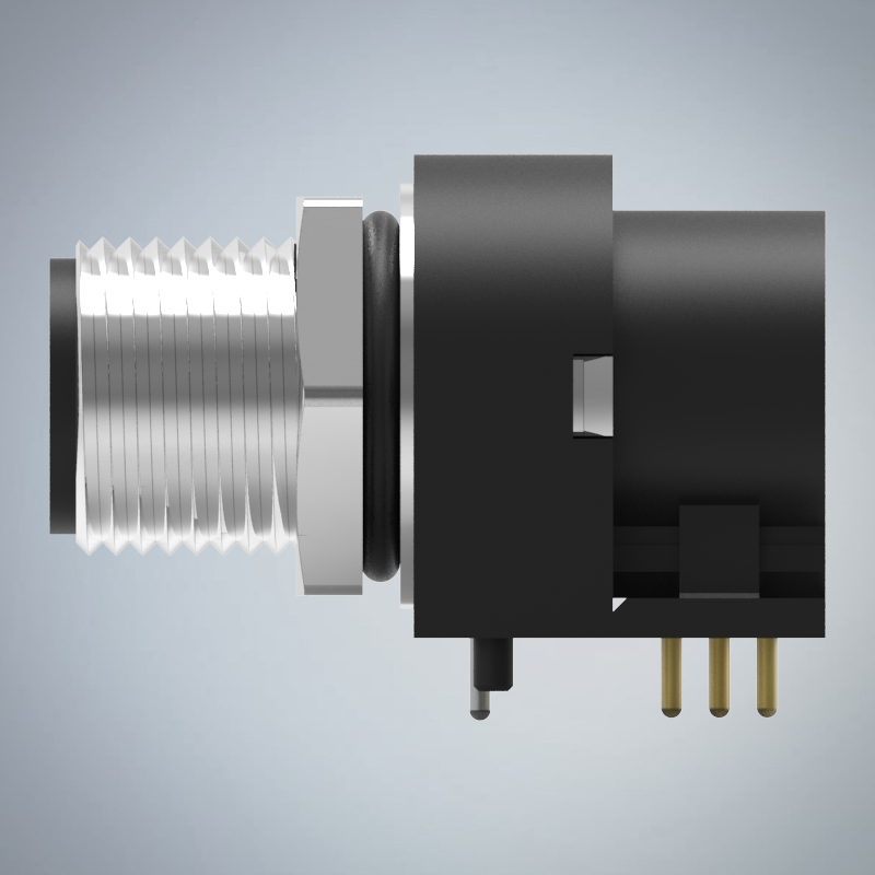 M12-5P(M)A CODE前鎖板90度插板式防水連接器(M12*1.0)_HGM2-M1205P-77-11