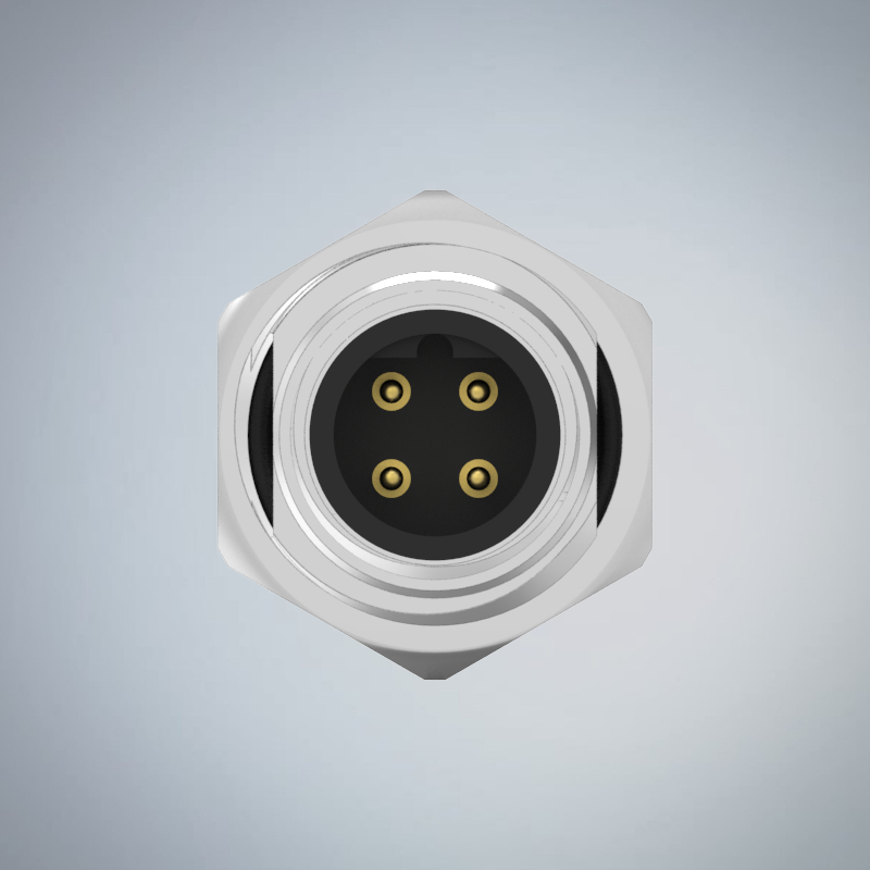 M12-4P(M)B CODE前鎖板焊線式防水連接器(M16*1.5)_HGM2-M1204P-300-11