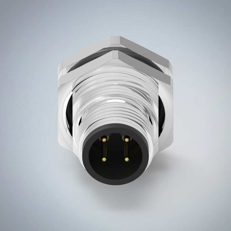M12-4P(M)B CODE前鎖板焊線式防水連接器(M16*1.5)_HGM2-M1204P-300-11