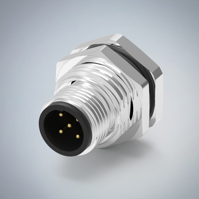 M12-5P(M)B CODE前鎖板插板式防水連接器(PG9)_HGM3-M1205P-34-11