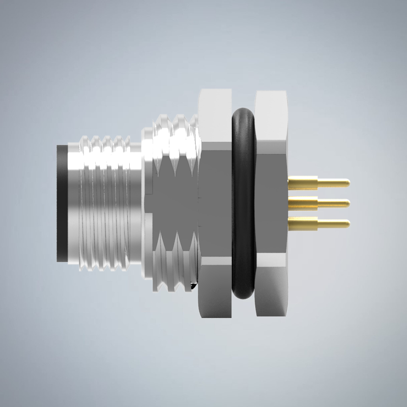 M12-5P(M)B CODE前鎖板插板式防水連接器(M16*1.5)_HGM3-M1205P-30-11