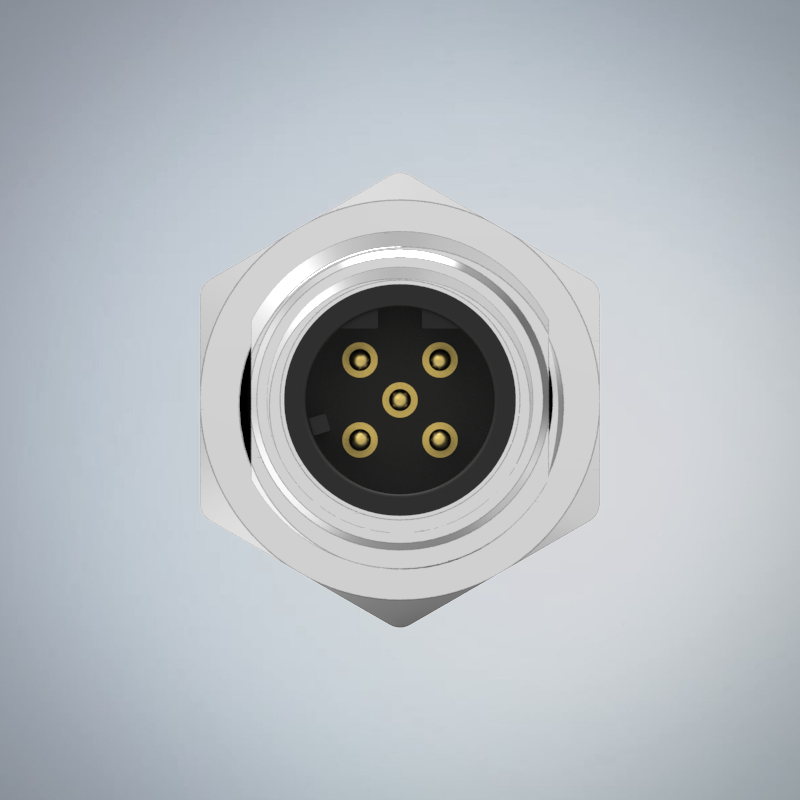 M12-5P(M)D CODE前鎖板插板式防水連接器(PG9)_HGM2-M1205P-117-11