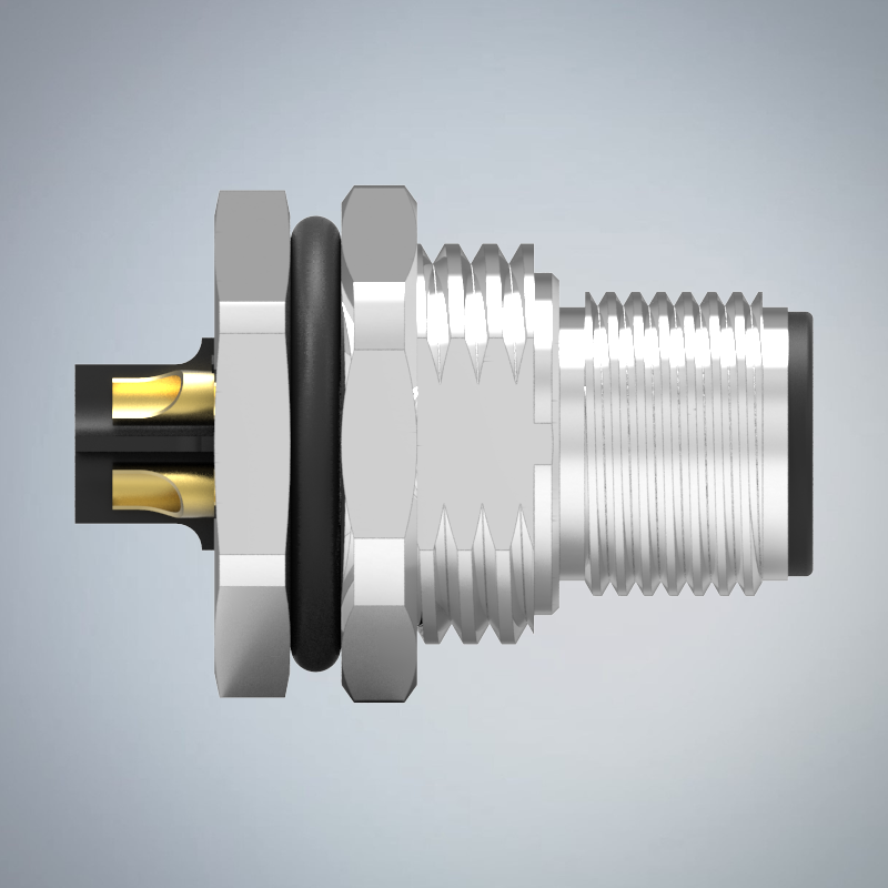 M12-3P(M)S CODE前鎖板焊線式防水連接器(M16*1.5)_HGM2-M1203P-116-11