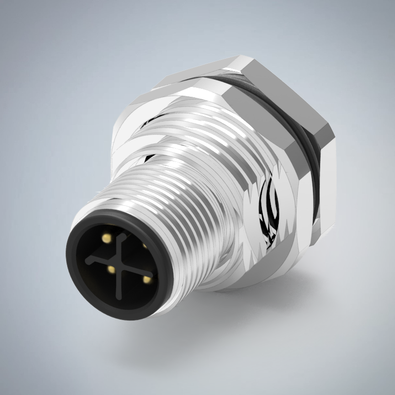 M12-4P(M)S CODE前鎖板焊線式防水連接器(M16*1.5)_HGM2-M1204P-203-11