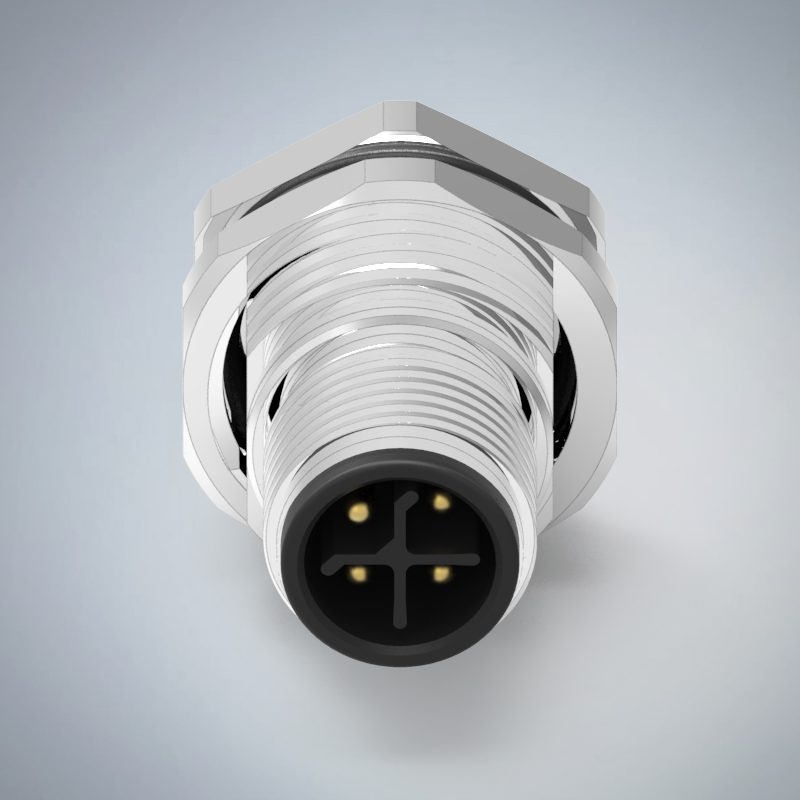 M12-4P(M)S CODE前鎖板焊線式防水連接器(M16*1.5)_HGM2-M1204P-203-11
