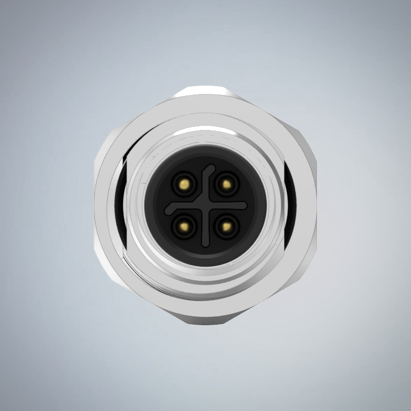 M12-4P(M)S CODE前鎖板焊線式防水連接器(M16*1.5)_HGM2-M1204P-203-11