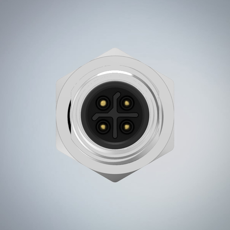 M12-4P(M)S CODE前鎖板焊線式防水連接器(PG9)_HGM2-M1204P-205-11