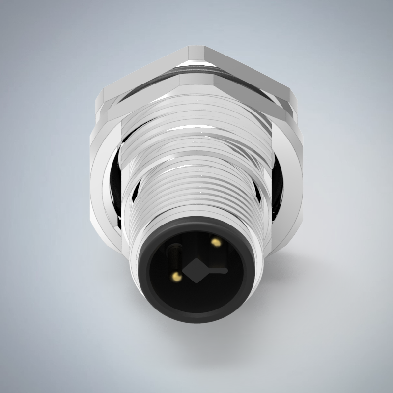 M12-2P(M)T CODE前鎖板焊線式防水連接器(M16*1.5)_HGM2-M1202P-68-11